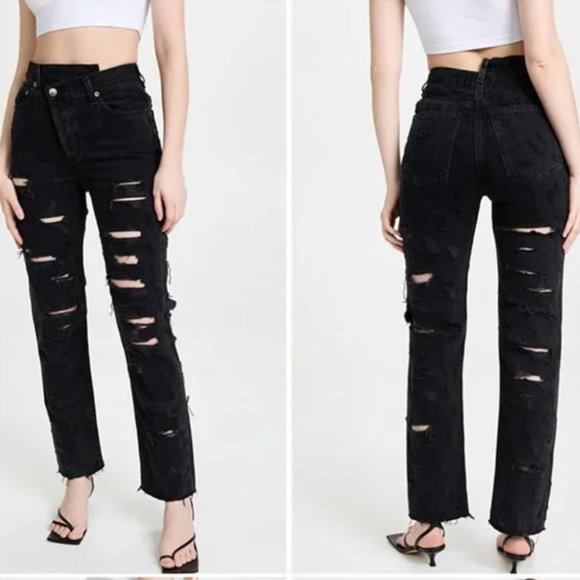 Agolde Criss Cross Straight Jeans Feverish - Picture 1 of 12